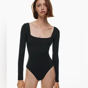 Contour Squareneck Longsleeve Bodysuit with thong-cut bottom